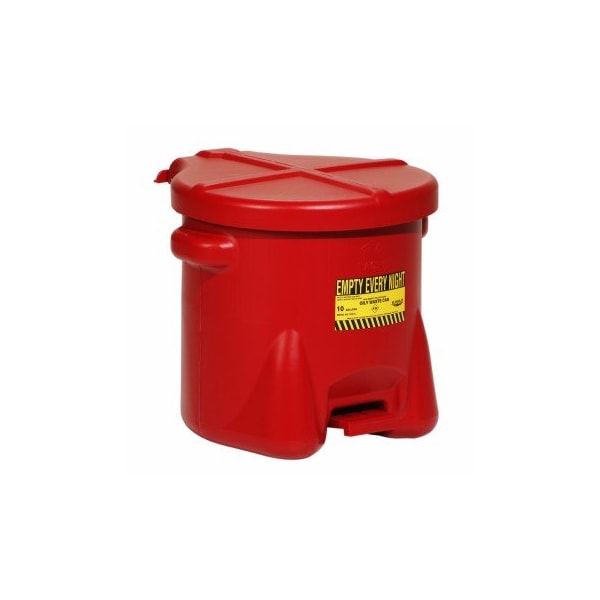 Poly Self-Closing Oily Waste Can Red 22" L x 18" W x 18" H